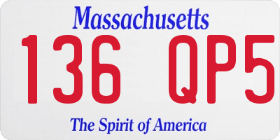 MA license plate 136QP5