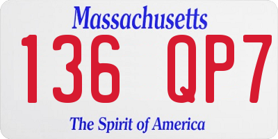 MA license plate 136QP7