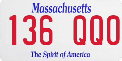 MA license plate 136QQ0