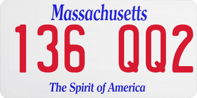 MA license plate 136QQ2