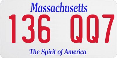 MA license plate 136QQ7