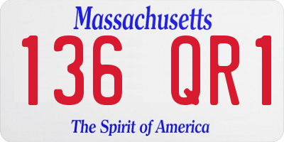 MA license plate 136QR1