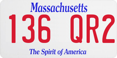 MA license plate 136QR2