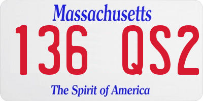MA license plate 136QS2