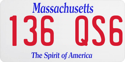 MA license plate 136QS6