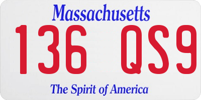 MA license plate 136QS9