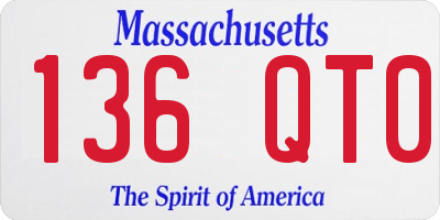 MA license plate 136QT0