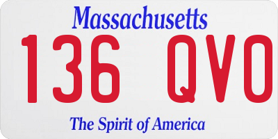 MA license plate 136QV0