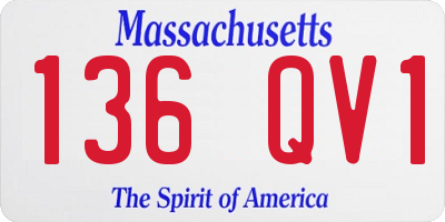 MA license plate 136QV1