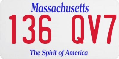 MA license plate 136QV7