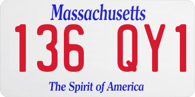 MA license plate 136QY1