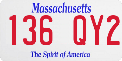 MA license plate 136QY2