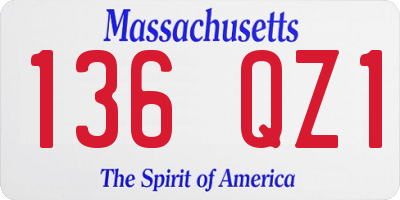 MA license plate 136QZ1