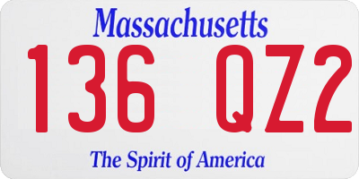 MA license plate 136QZ2