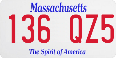 MA license plate 136QZ5