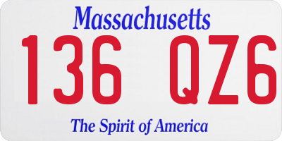 MA license plate 136QZ6