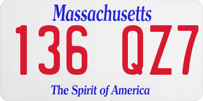MA license plate 136QZ7