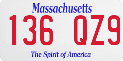 MA license plate 136QZ9