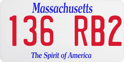MA license plate 136RB2