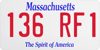 MA license plate 136RF1