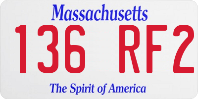 MA license plate 136RF2