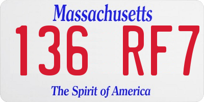 MA license plate 136RF7