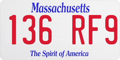 MA license plate 136RF9