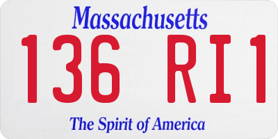 MA license plate 136RI1