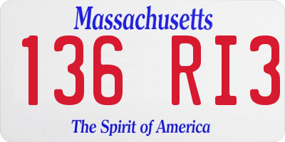 MA license plate 136RI3