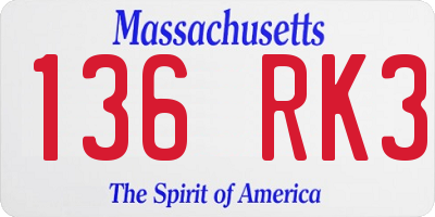 MA license plate 136RK3