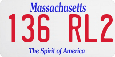 MA license plate 136RL2