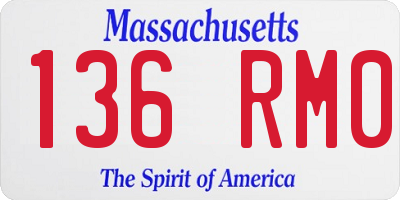 MA license plate 136RM0