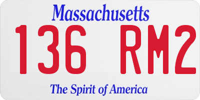MA license plate 136RM2