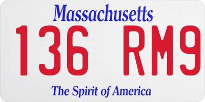 MA license plate 136RM9