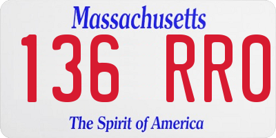 MA license plate 136RR0