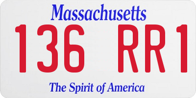 MA license plate 136RR1