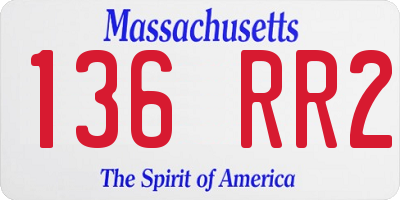 MA license plate 136RR2