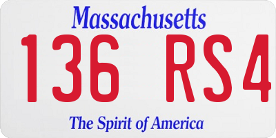 MA license plate 136RS4