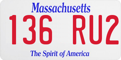 MA license plate 136RU2