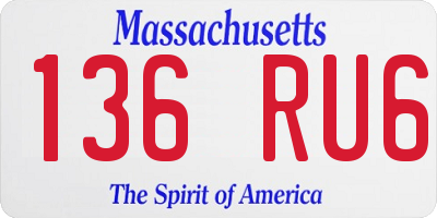 MA license plate 136RU6
