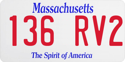 MA license plate 136RV2