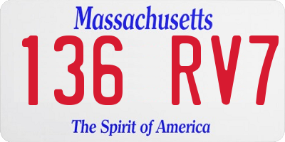MA license plate 136RV7