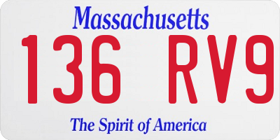 MA license plate 136RV9