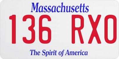 MA license plate 136RX0