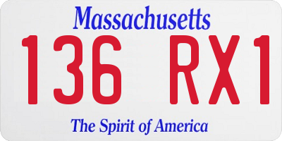 MA license plate 136RX1