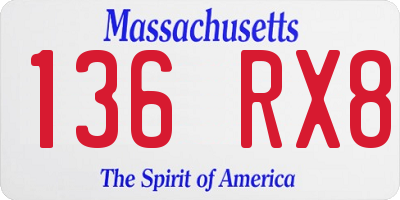 MA license plate 136RX8