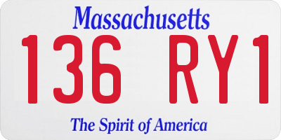 MA license plate 136RY1