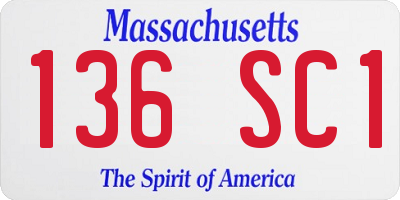 MA license plate 136SC1