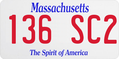 MA license plate 136SC2