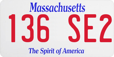 MA license plate 136SE2